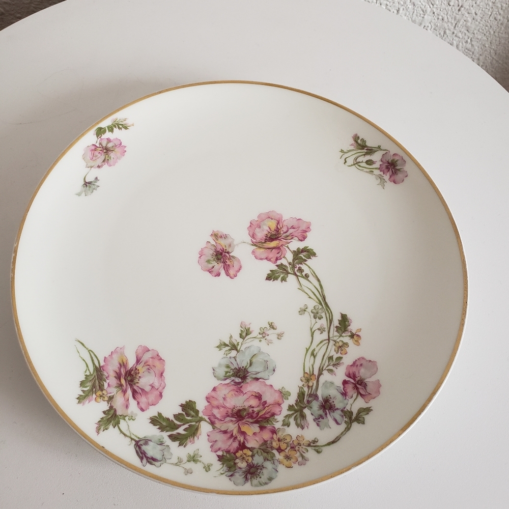 Antique MC Haviland Limoges France Handpainted Floral Round Platter 8-5/8" . - Picture 3 of 10
